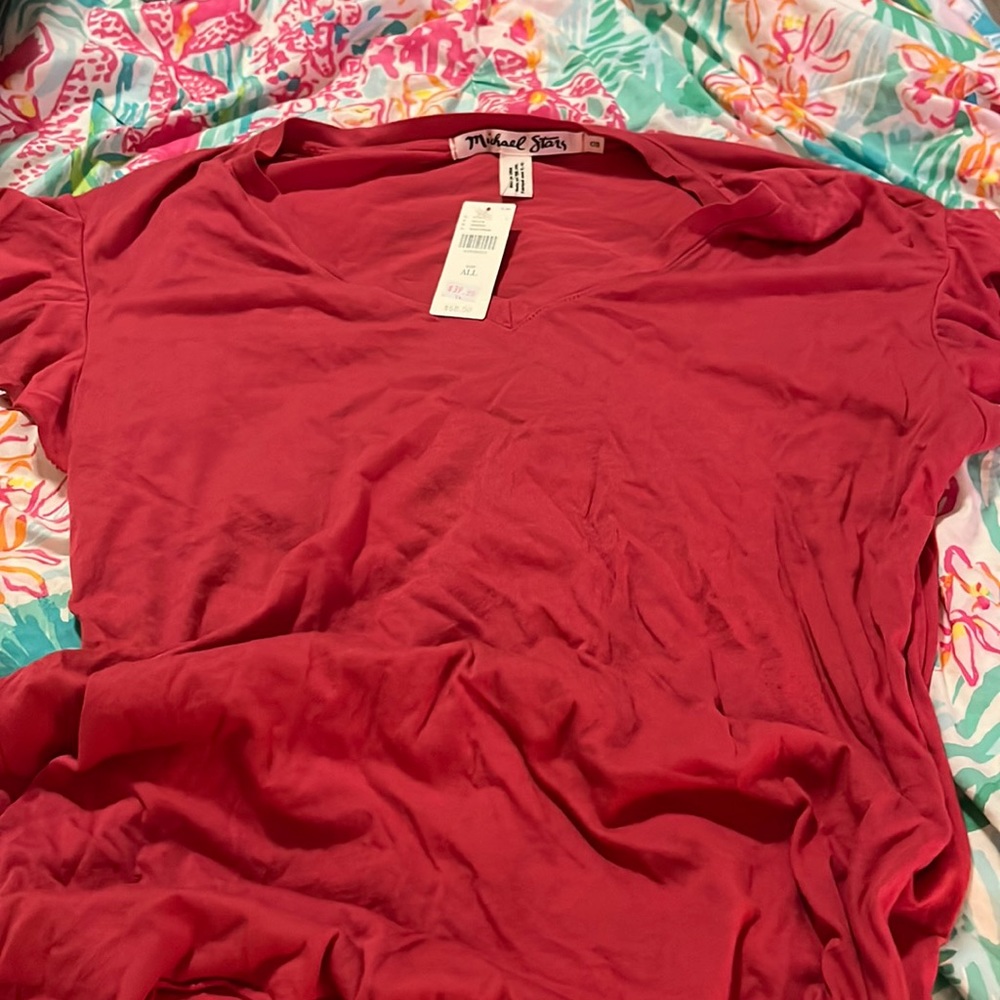 Anthropology raspberry tee-shirt, OS, new with tags